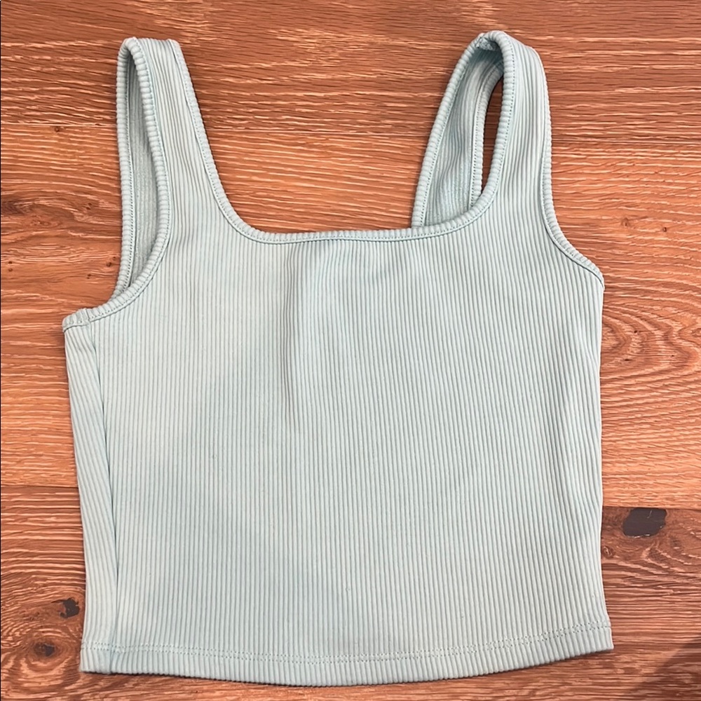 Turquoise Ribbed Tank Top